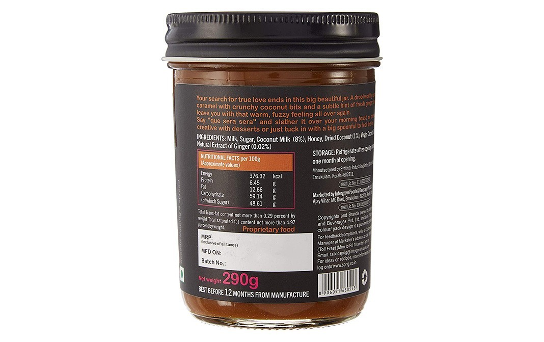 Sprig Sprig-Jar of Love, Coconut and Ginger-    Glass Jar  290 grams